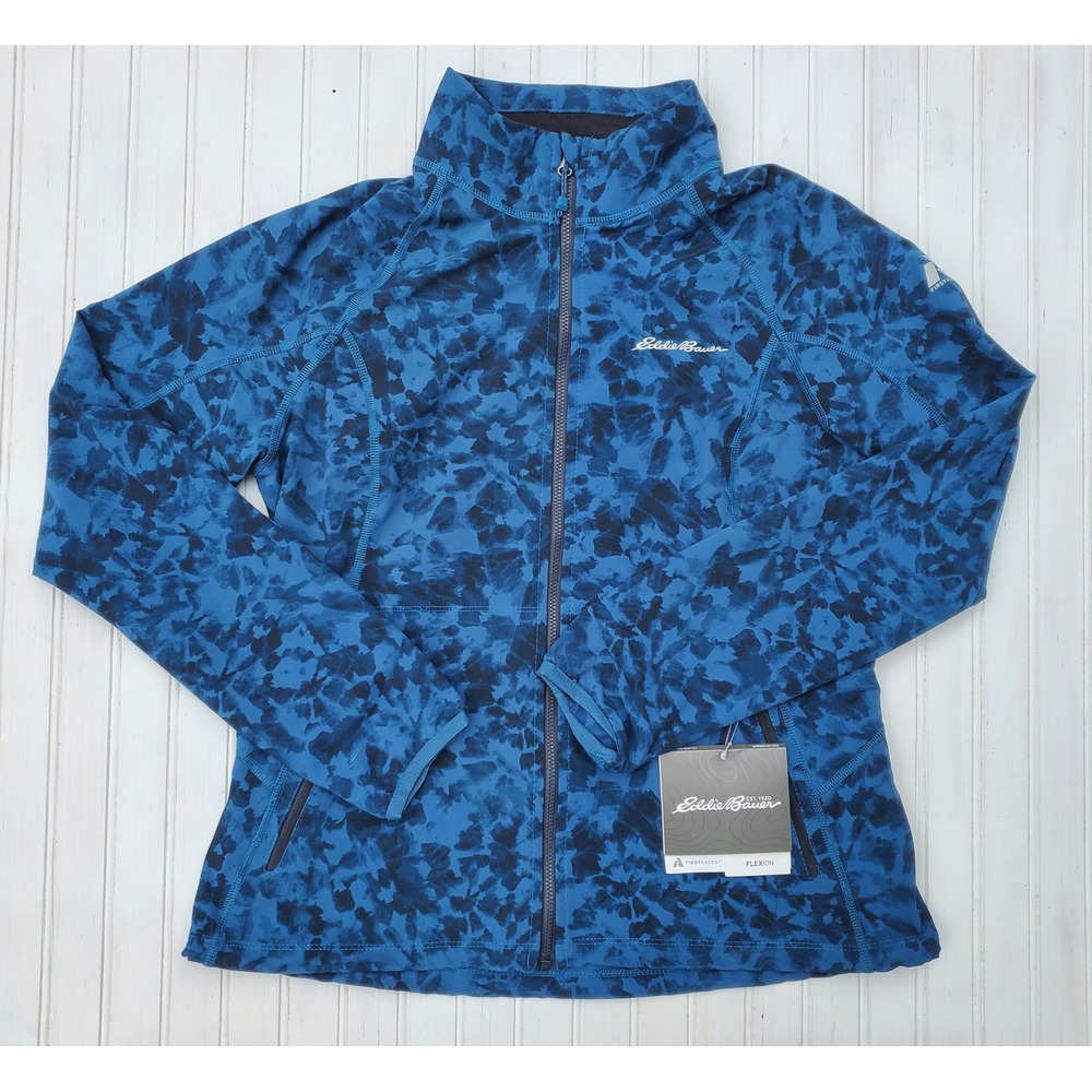 Eddie Bauer First Ascent Sandstone Softshell Jacket Blue Tie Dye Womens Size P M